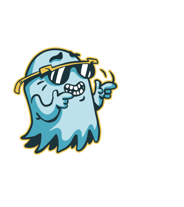 Szellem napszemüvegben Halloween minta fekete pólón