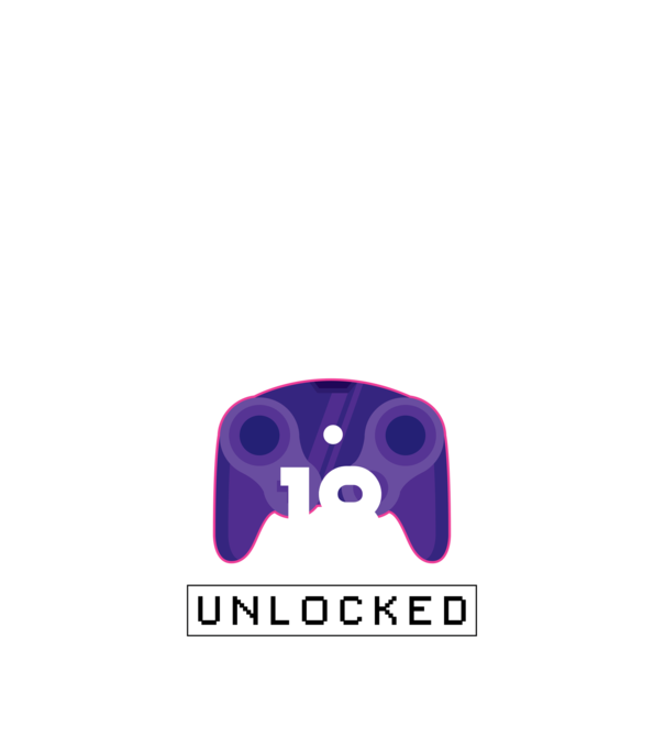Level 18 Unlocked Gamer Születésnap minta fekete pólón