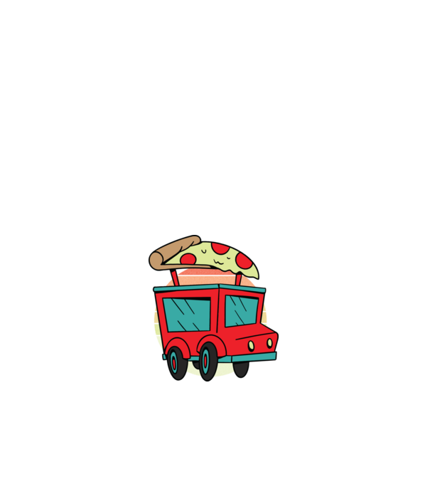 Pizza Truck minta fehér pólón