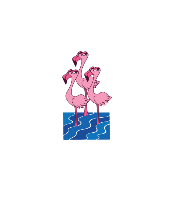 Flamingo Trio minta szürke pólón