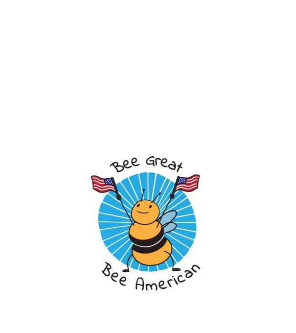 Bee american minta fehér pólón