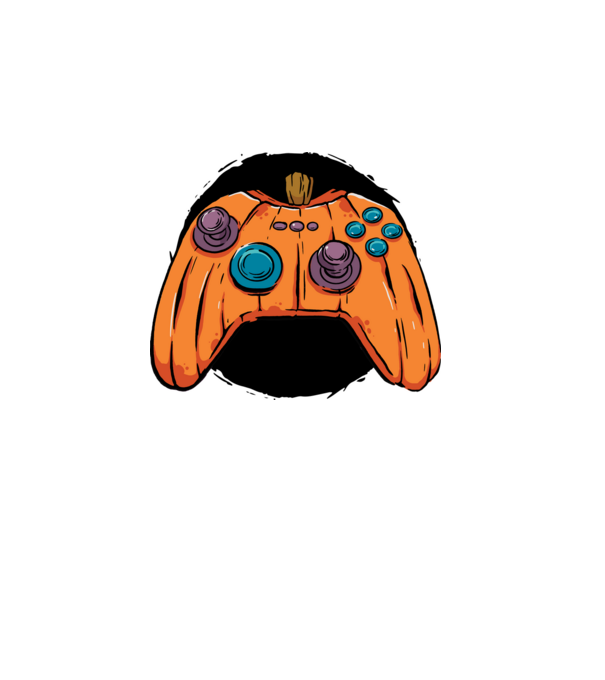 Tök joystick minta sötétkék pólón