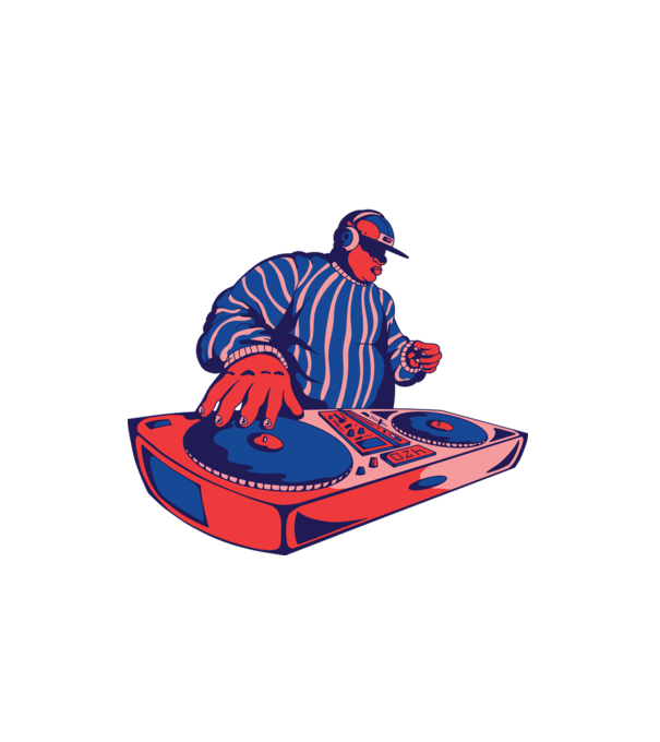 DJ Lemezlovas minta fehér pólón