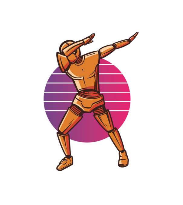 Robot DAB minta fehér pólón
