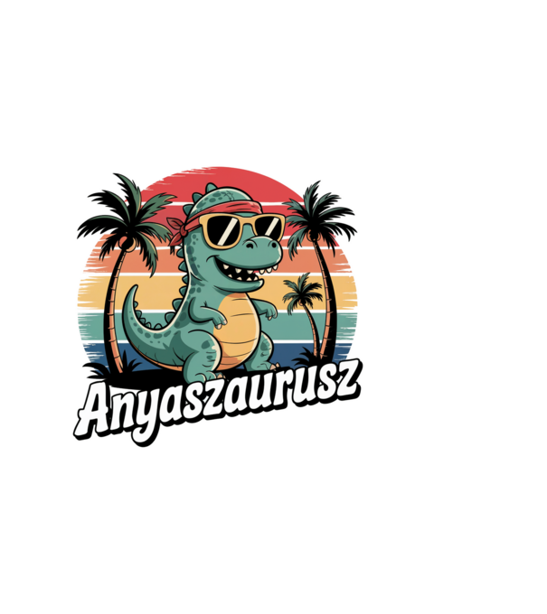 Anyaszaurusz minta fehér pólón