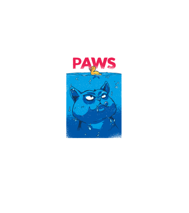 Paws Macska támadásban minta fekete pólón