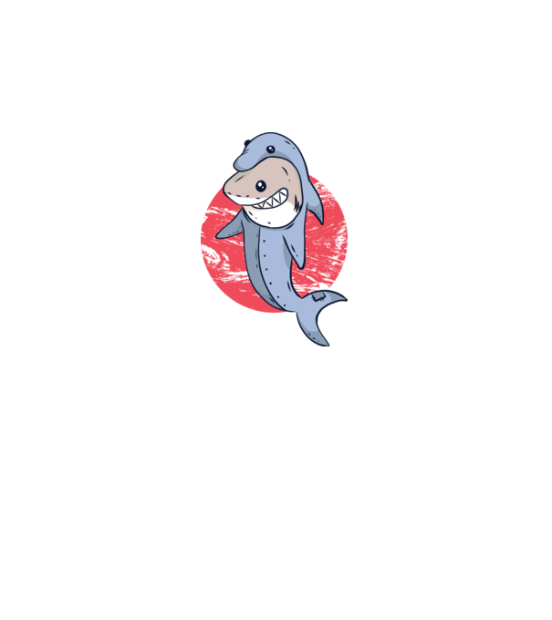 Cápa Delfin jelmezben minta fekete pólón