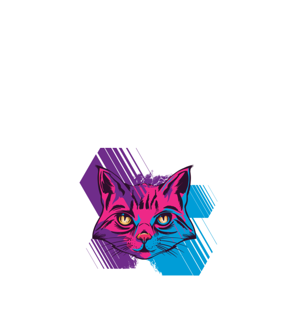 Neon Cica minta fekete pólón