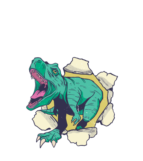 T-rex 3D minta fekete pólón