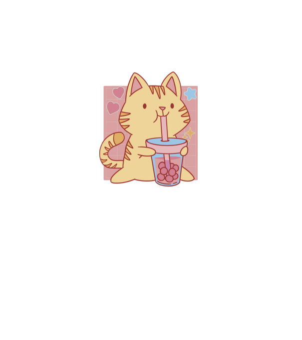 Bubble tea cica minta fehér pólón