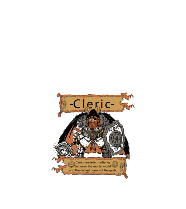 Fantasy Cleric minta fekete pólón