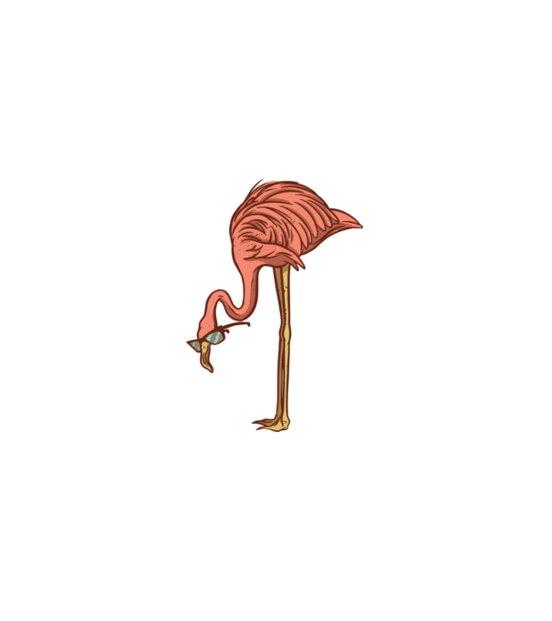 Flamingo minta fehér pólón