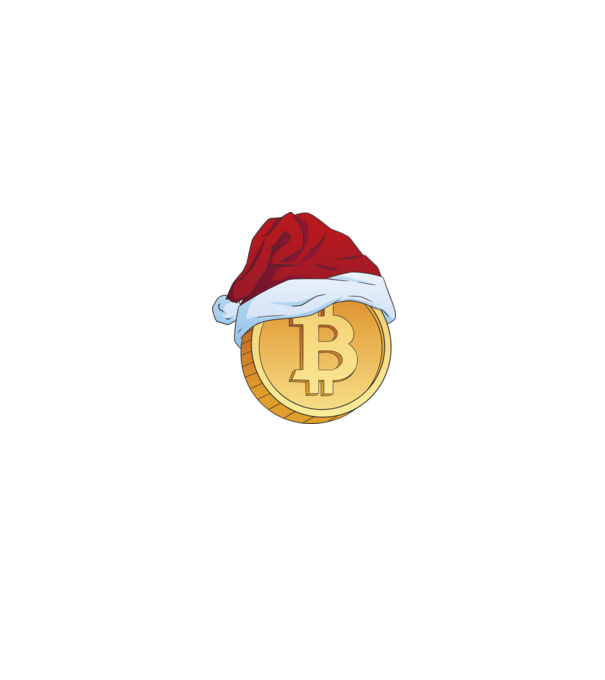 Bitcoin Karácsony minta fehér/piros pólón