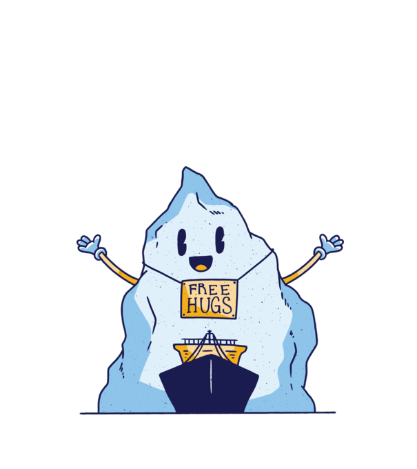 Titanic Jéghegy Free Hugs minta türkiz pólón