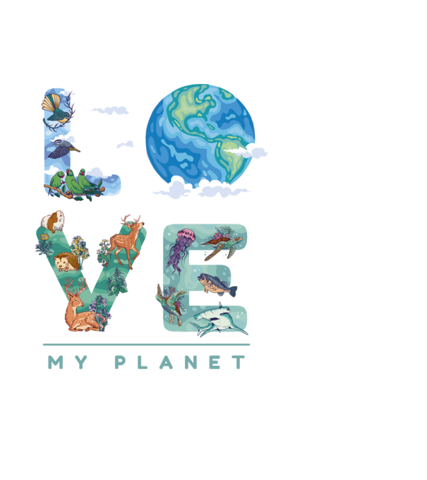 Love my Planet - Szeresd a Földet minta fekete pólón