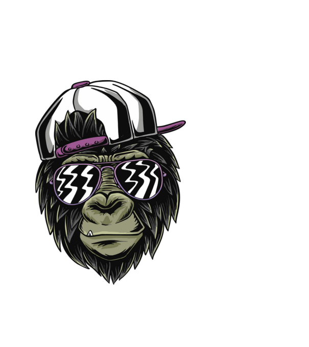 Cool Monkey minta fehér pólón