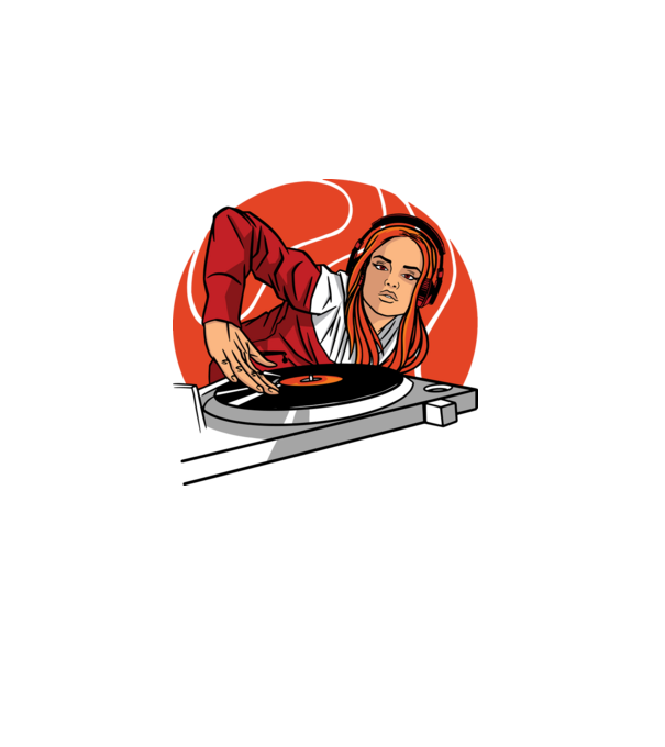 DJ minta szürke pólón