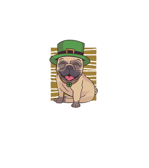 St. Patrick Mopsz minta fekete pólón