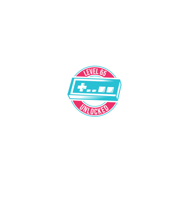 Level 65 Unlocked 65 éves születésnap minta fehér/piros pólón