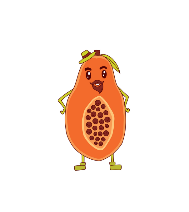 Papaya apuka minta fehér pólón