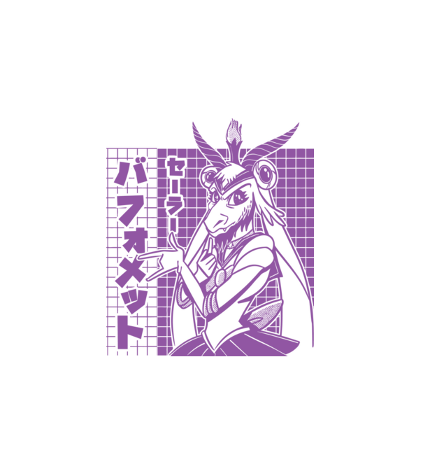 Sailor Baphomet minta fehér pólón