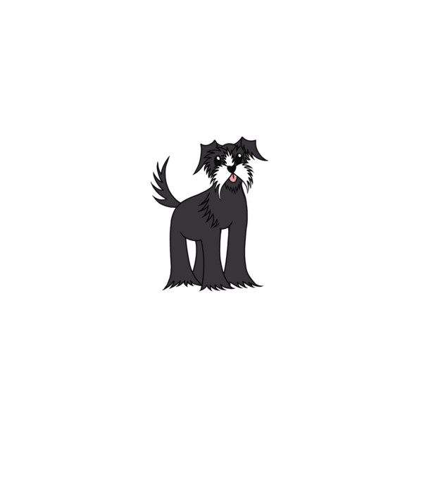 Schnauzer rajz minta szürke pólón