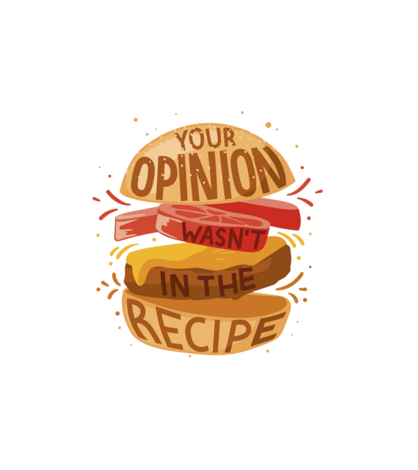 Your Opinion Burger minta fehér pólón