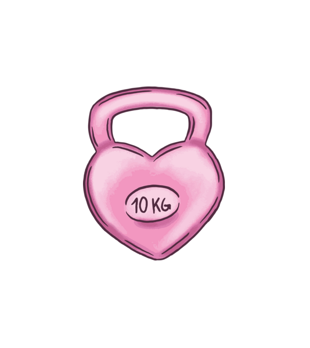 Kettlebell szerelem 10kg minta fehér pólón
