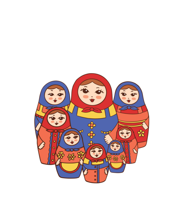 Matryoshka baba minta fekete pólón