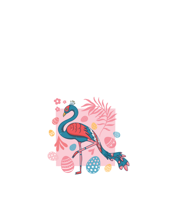 Húsvéti Flamingo minta fehér pólón