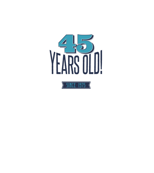 45 years old awesome since 1975 minta türkiz pólón