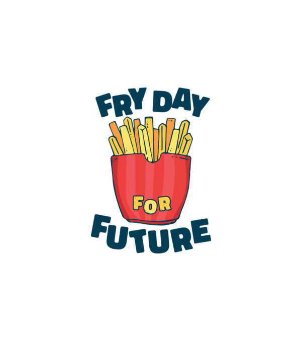FryDay minta fehér pólón