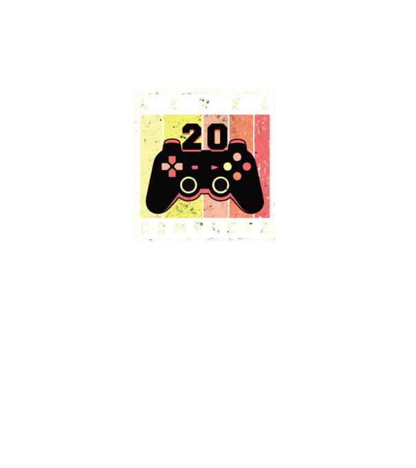 Level 20 Complete Szülinapra póló minta türkiz pólón