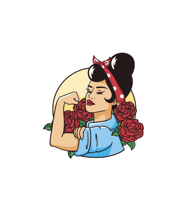Rockabilly Rosie minta fehér pólón