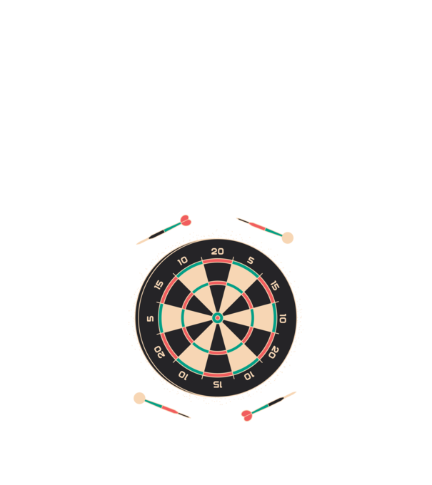 Darts tábla minta fekete pólón