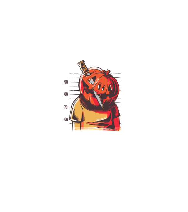 Halloween Tök Fej Börtön minta piros pólón