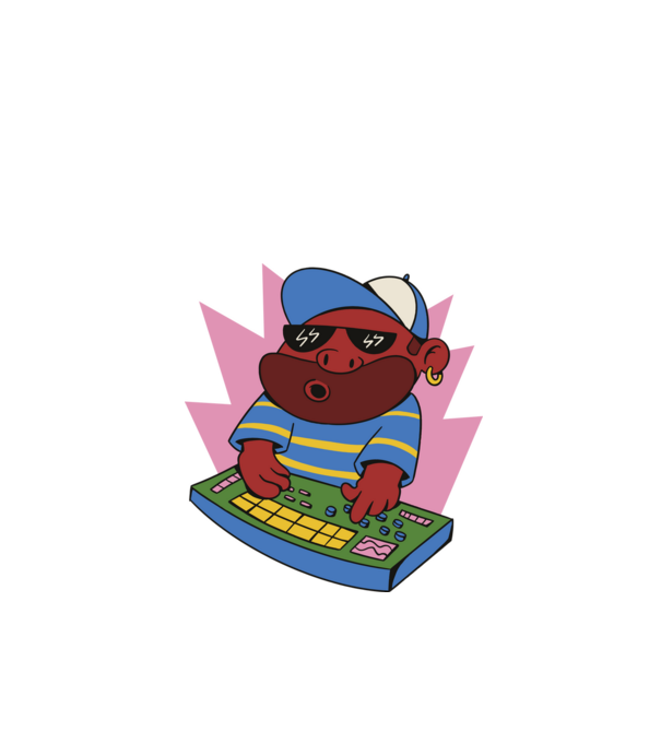 DJ minta fekete pólón
