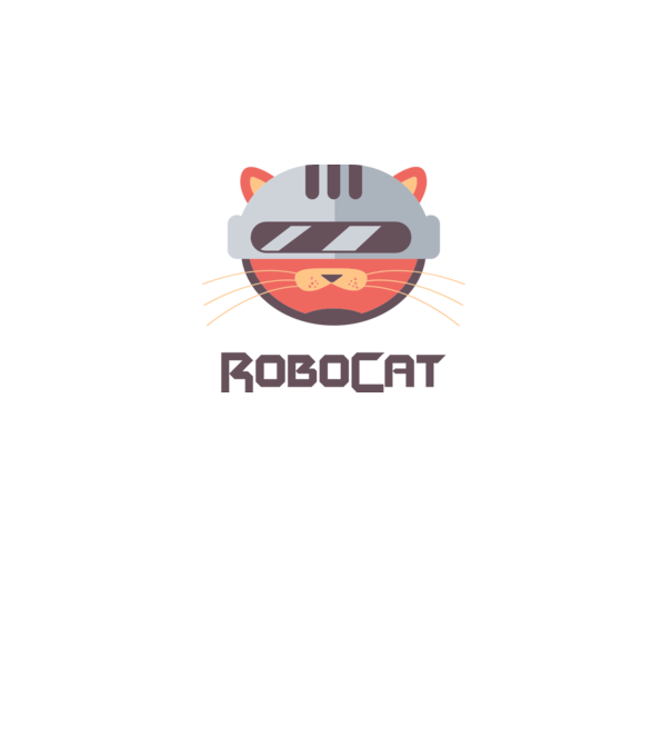 Robocat minta fekete pólón