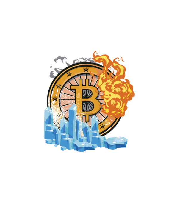 Bitcoin logó minta fehér pólón