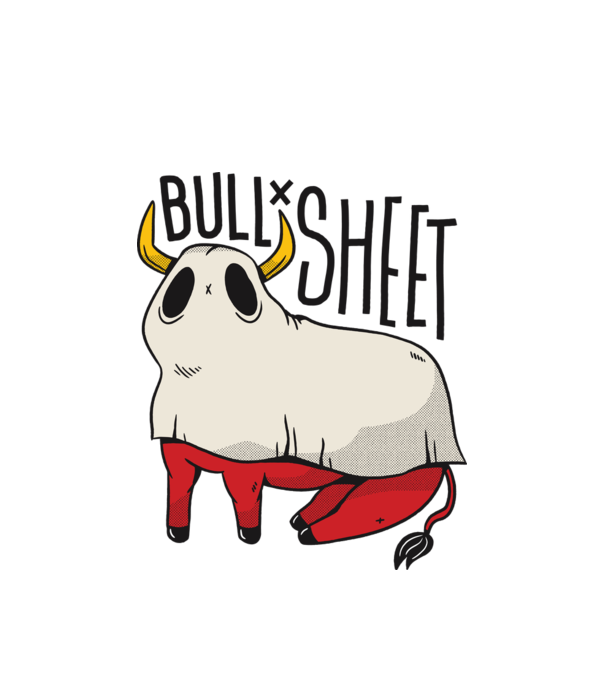 Bull sheet minta fehér pólón