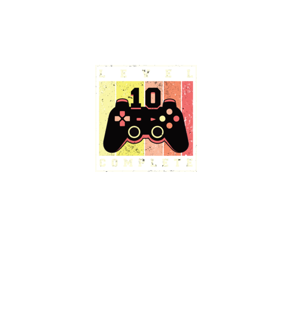 Level 10 Complete Szülinapra póló minta fekete pólón