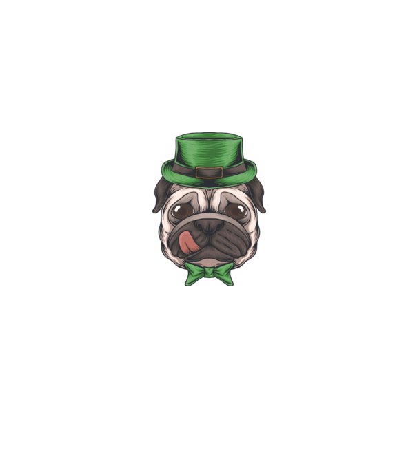 St Patrick Mopsz minta fekete pólón