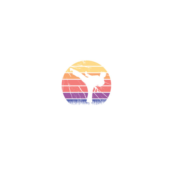 Karate Retró minta fekete pólón