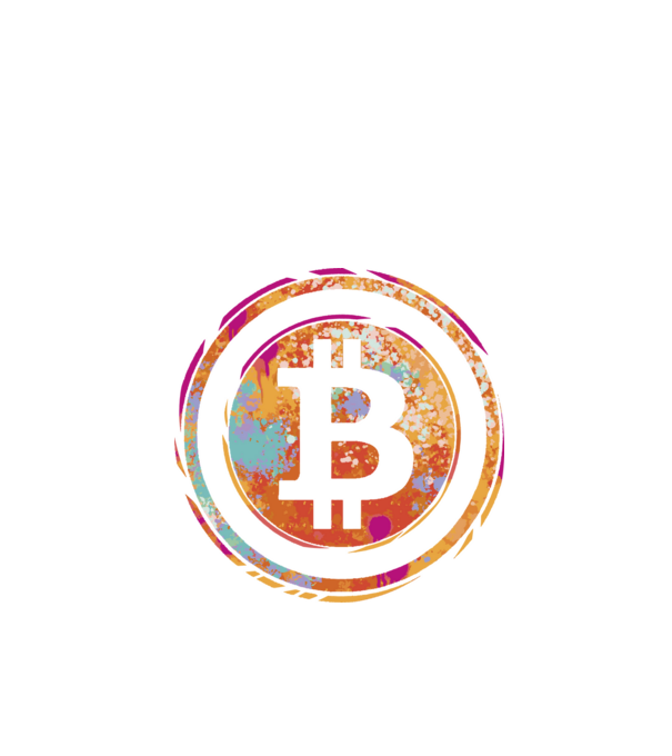 Bitcoin Watercolor minta fekete pólón