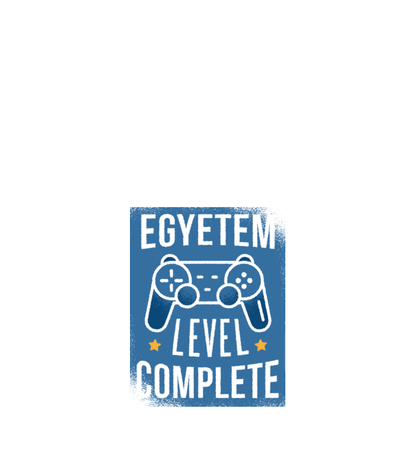 Egyetem level completed minta fekete pólón