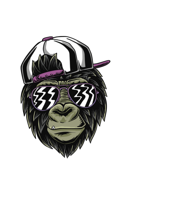Cool Monkey minta fekete pólón