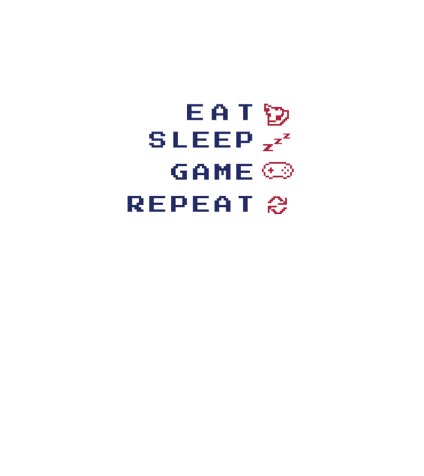 Eat Sleep Game Repeat minta fehér/royal pólón