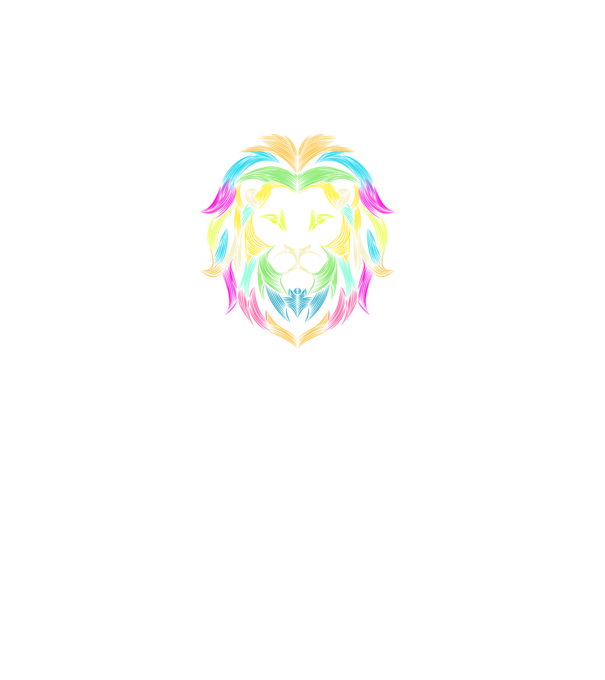 lion line art design minta türkiz pólón