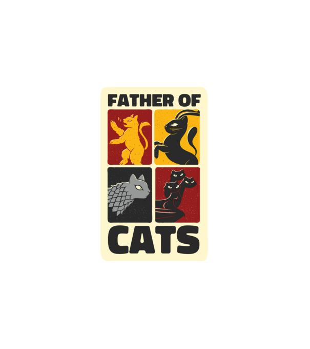 Father of Cats Game of Thrones paródia minta fehér pólón