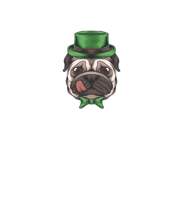 St Patrick Mopsz minta fekete pólón